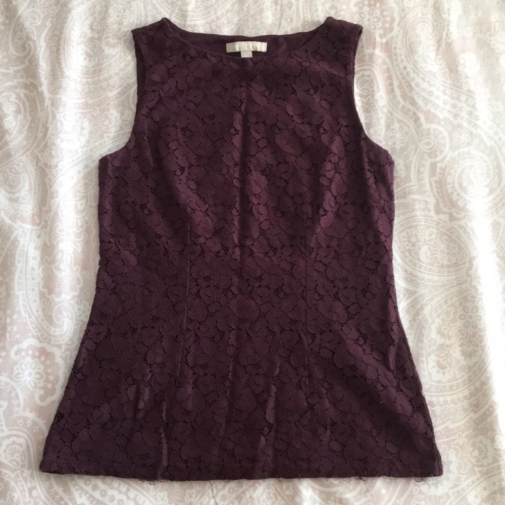 Merlot lace Banana Republic fitted top XS